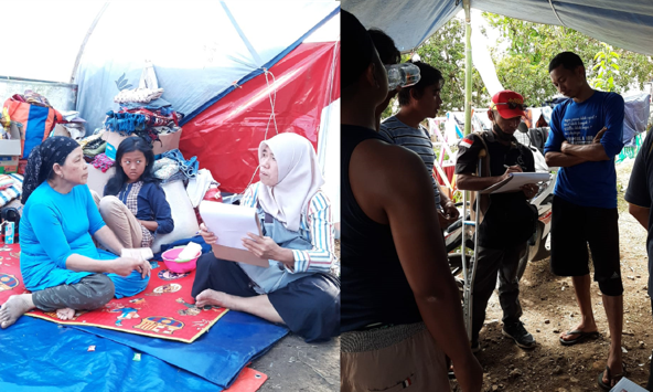 Lampung OPDis volunteers conducting an inclusive WASH rapid assessment